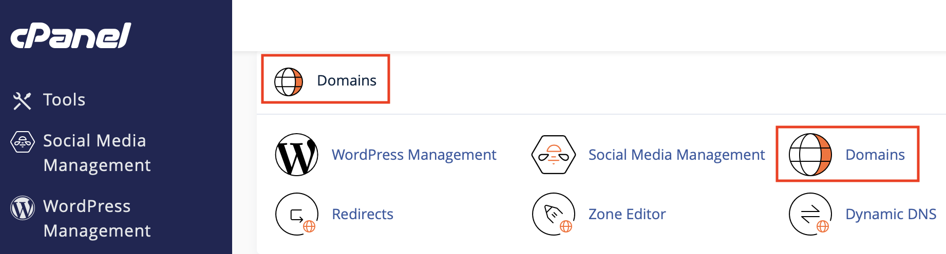 Список всех доменов в cPanel