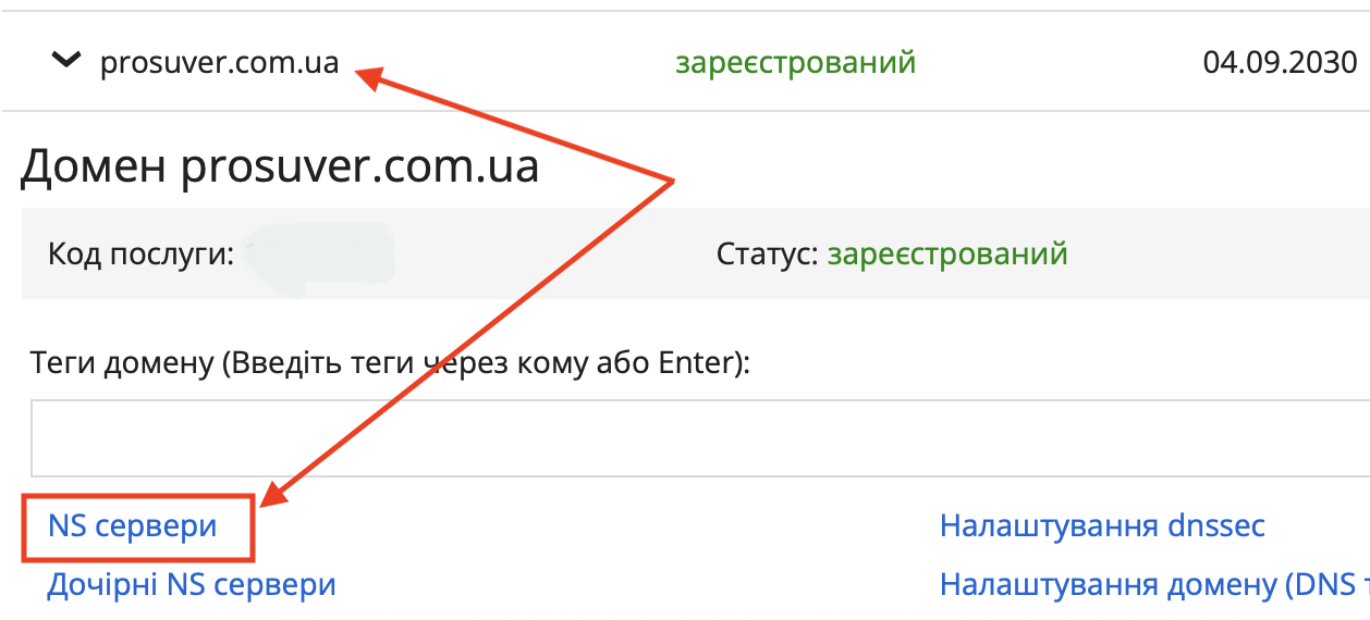Де редагувати DNS сервери у реєстратора